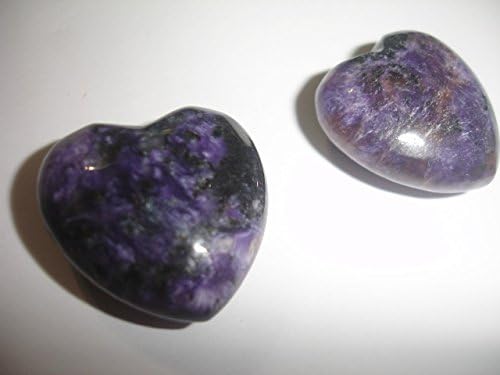 Charoite 25mm Puff Heart Crystal Healing Chakra Balance Meditation Transformation Power