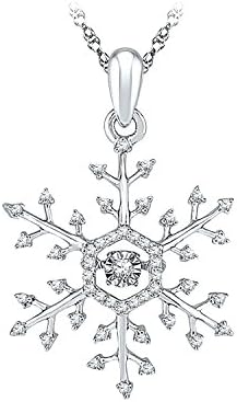1/5 ct. tw. Lovebeat Diamond Snowflake Pendant in Sterling Silver