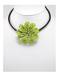 Lawn Green Flower Cotton Necklace