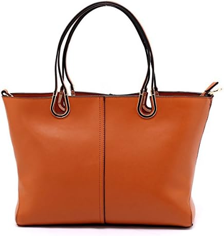 Iclioa Womens Soulder Bag PU Leather Handbag (Brown)