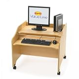 Value Line Computer Table (Natural) (26.25"H x 29.25"W x 29"D)