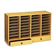 Safco Products Wood Adjustable Literature Organizer, 32 Compartment with Drawer, Oak (9494MO)