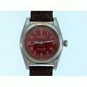 Vintage/Antique watch: Rolex Oyster Perpetual Bubble Back - Red Dial - Stainless Steel - Automatic - Mid-1940's