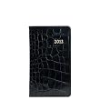 2012 Pocket Agenda Datebook, Genuine Crocodile Embossed Leather, 5" , Black
