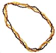 3 Strands of Light-Medium-Dark Baltic Amber Chips - 22 Inches