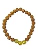 Rudraksha Yellow Agate Beads Energy Stretch Bracelet - Yoga Gift