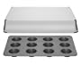Bake Porter 12-Cup Muffin Pan with Serving Cover, Grey