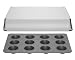 Bake Porter 12-Cup Muffin Pan with Serving Cover, Grey