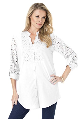 Women's Plus Size Eyelet Shirt