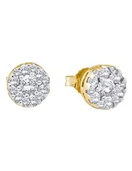 0.50CTW ROUND DIAMOND LADIES FLOWER EARRINGS