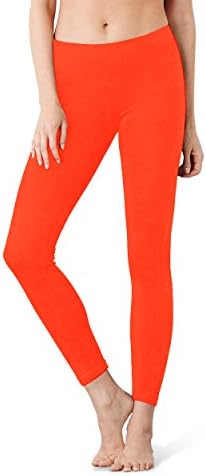 Allure Culture Women's Solid Basic Full Length Leggings (Red, L-XL)