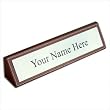 Rustic Brown Genuine Leather Name Plate Gold