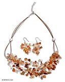 Agate jewelry set, 'Sunny Mischief' 0.4 W 18.9 L