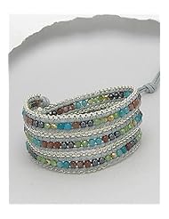 Cotton Semi GemStone Beads Bracelet In Zinc