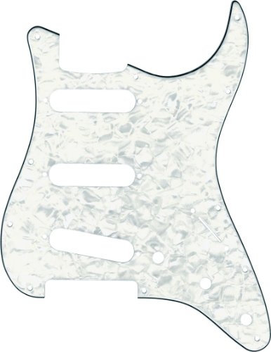 Musician's Gear 3 Single-Coil Pearloid Pickguard White