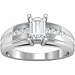 18K White Gold Diamond Engagement Ring Semimount - CENTER STONE NOT INCLUDED - 0.27 Ct.