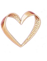 Dazzlers Solid 14k Gold Floating Heart Charm Pendant Available in three colors from jewelsberry (weights: 5.1 grams only)