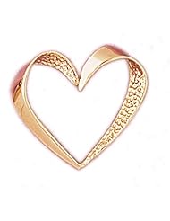 Dazzlers Solid 14k Gold Floating Heart Charm Pendant Available in three colors from jewelsberry (weights: 1.6 grams only)