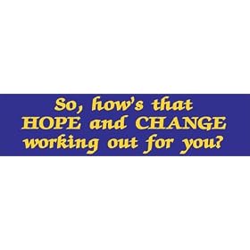 So How's That Hope and Change Working Out for You?; bumper sticker
