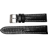 NEW BREITLING 22/20 BLACK CROCODILE PATTERN STRAP