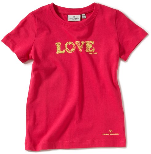 TOM TAILOR M&auml;dchen T-Shirt 10228766281/tee scribble print, Gr. 104/110, Pink (5327) Preisvergleich
