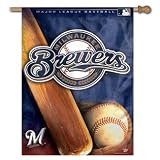 Milwaukee Brewers 27"x37" Banner Flag (Ball and Bat)