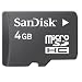 Sandisk 4GB MicroSDHC  Memory Card with SD Adapter (BULK Packaging)