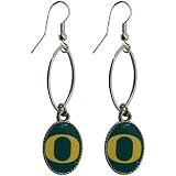 NCAA Oregon Ducks Silvertone Dangle Earrings