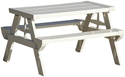 White Picnic Table for Kid -Special Designed for Outdoor Use and Has Excellent Fade-resistant Properties.