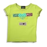 Rubbies - Girls Short Sleeve Love Tee Shirt, Light Green (Size 6)
