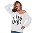 Awkwardstyles Wifey Off the Shoulder Oversized Slouchy Sweater Sweatshirt Black