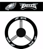 Geniune Leather Steering Wheel with Official NFL Licensed Logo - Philadelphia Eagles