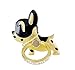 IYOYI Animal Phone Ring Holder 360 Degree Rotation Cute Phone Ring Kickstand Universal Grip Finger Stand for iPhone Samsung Smartphone (Metal Dog - Gold Black)