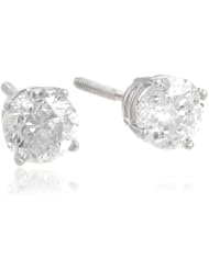 IGI Certified 10k Gold Round-Cut Diamond Studs (1 cttw, J-K Color, I2-I3 Clarity)
