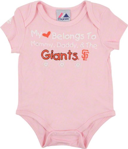 San Francisco Giants Newborn/Infant Girls Pink 'My Heart Belongs To' Creeper