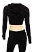Musa Women's Zip Up Solid Cropped Hoodie
