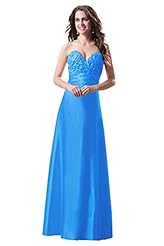 A-line Ruched Sequined Lace Sweetheart Satin Evening Dress/Prom Dress/Party Dress/Wedding Dress 