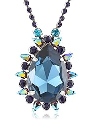 Sorrelli "Northern Lights" Glamorous Teardrop Crystal Silver-Tone Pendant Necklace, 16"