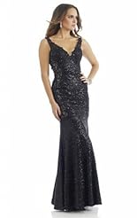 Chiffon/Taffeta/Tulle Lace Crystal Crystals Beaded Sequined Applique Mermaid Mother-of-the-Bride Dress 