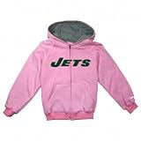 New York Jets Toddler Girls Pink Sportsman Full-Zip Fleece Hooded Sweatshirt