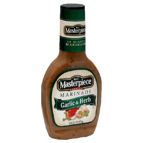Kc Masterpiece Marinade Garlic & Herb, 16-Ounces Plastic Bottles (Pack of 6) by KC Masterpiece