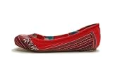 Toms Womens Ballet Flat Red Lina 023132B12-Lina 9.5