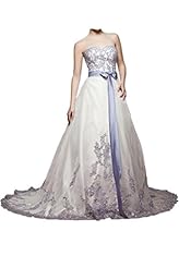 Strapless Lace Applique Natural   Waistline Bandage Dress/Wedding Dress  With a Sash 