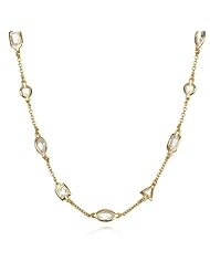 Multi Shape White CZ Neckalce in GP-18"