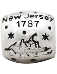 De Buman Sterling Silver Us 50 State New Jersey Bead,hole 5mm