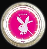 PLAYBOY Neon Wanduhr pink