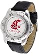 Washington State Cougars NCAA "Sport" Mens Watch (Leather Band)