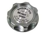 Mobil 1 Engine Oil Real Carbon Fiber Logo Emblem Oil Filler Cap in Gunmetal Grey Gray Billet Aluminum for Honda Acura JDM