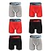 JRAMBO Mens Underwear Soft Cotton Boxer Briefs with Elastic Waistband (6-Pack)