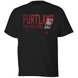 NBA adidas Portland Trail Blazers Black Fringed T-shirt (XX-Large)